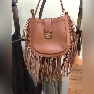 Authentic Michael Kors crossbody purse with custom fringe